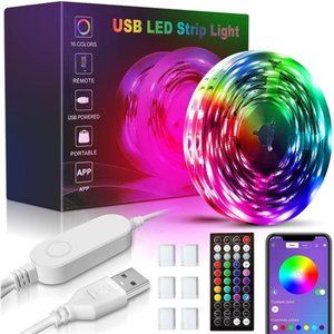 USB 32.8ft LED Light Strips - 16 Million Colors Changing,Built-in Mic Music Mode
